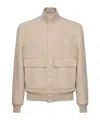Brunello Cucinelli Wool Beaver Jacket In Beige