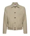 Brunello Cucinelli Men's Khaki Green Bomber Jacket In Gray