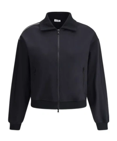 BRUNELLO CUCINELLI BRUNELLO CUCINELLI COUTURE INTERLOCK ZIPPED SWEATSHIRT