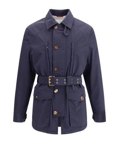 BRUNELLO CUCINELLI BELT-WAIST SHIRT JACKET