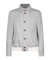 Brunello Cucinelli Diagonal Jacket Casual Jackets And Parka Gray In Gray