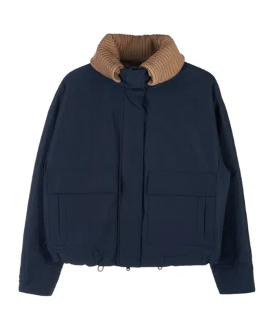 Brunello Cucinelli Long-sleeved Casual Jacket In Navy Blue