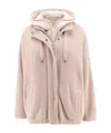 Brunello Cucinelli Ribbed Cashmere Jacket In Nude