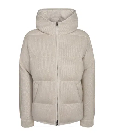 Brunello Cucinelli Long-sleeved Cotton Jacket In Neutral