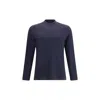 Brunello Cucinelli Men Long-sleeved Cotton T-shirt In Blue