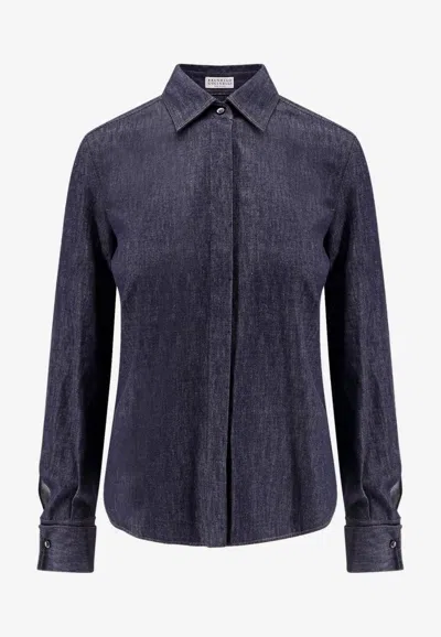 Brunello Cucinelli Long-sleeved Denim Shirt