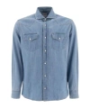 Brunello Cucinelli Button-up Denim Shirt In Blue