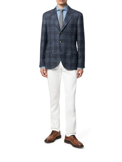 Brunello Cucinelli Men Long-sleeved Denim Shirt In Multi