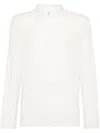 Brunello Cucinelli Long-sleeved Henley T-shirt In White