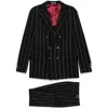 Brunello Cucinelli Long-sleeved Jacket And Striped Pants Suit In Black