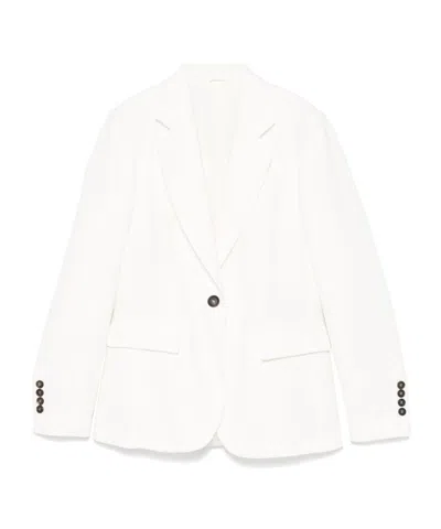 Brunello Cucinelli Long-sleeved Jacket In White