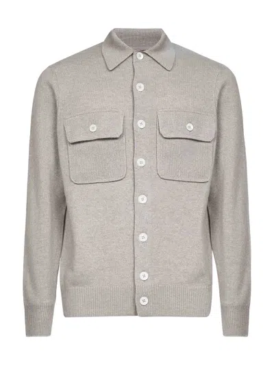 Brunello Cucinelli Long-sleeved Knitted Cardigan In Neutral