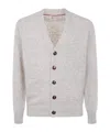 Brunello Cucinelli Classic Cardigan In Neutral
