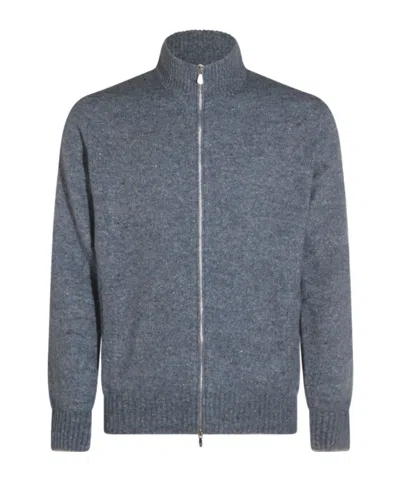 Brunello Cucinelli Long-sleeved Knitted Cardigan In Gray