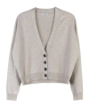 Brunello Cucinelli Long-sleeved Knitted Cardigan In Oyster Color