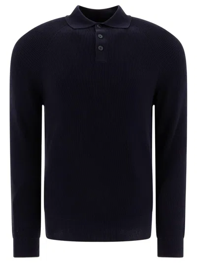 BRUNELLO CUCINELLI LONG-SLEEVED KNITTED POLO SHIRT