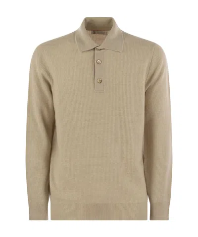 BRUNELLO CUCINELLI BRUNELLO CUCINELLI LONG-SLEEVED KNITTED POLO SHIRT