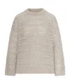 Brunello Cucinelli Micro Sequin Sweater Sweaters And Cardigans Beige In Neutral