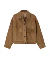 Brunello Cucinelli Long-sleeved Leather Jacket In Brown