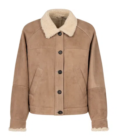 BRUNELLO CUCINELLI LONG-SLEEVED LEATHER JACKET