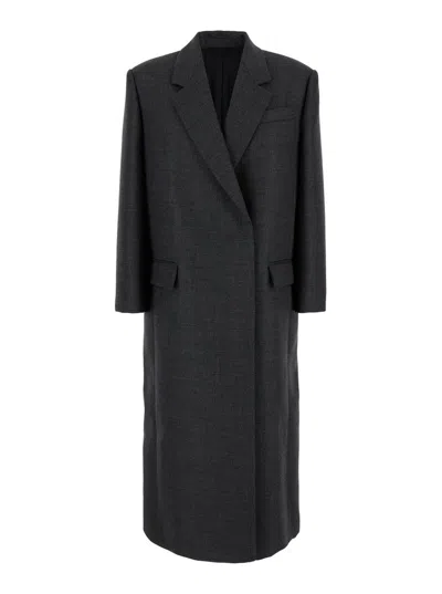 Brunello Cucinelli Long Sleeved Oversized Coat In Grey