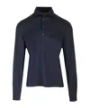 Brunello Cucinelli Long-sleeved Cotton Polo Shirt In Black