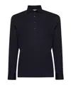Brunello Cucinelli Long-sleeved Cotton Polo Shirt In Black