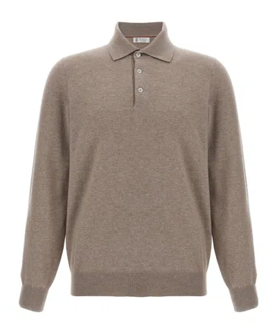 BRUNELLO CUCINELLI LONG-SLEEVED POLO SHIRT