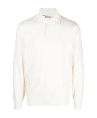 BRUNELLO CUCINELLI BRUNELLO CUCINELLI LONG-SLEEVED KNITTED POLO SHIRT