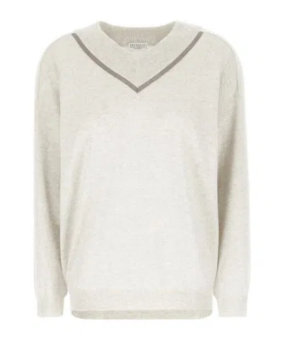 BRUNELLO CUCINELLI BEAD-DETAILED CASHMERE JUMPER