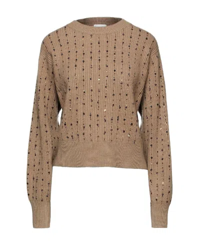 Brunello Cucinelli Long-sleeved Round Neck Sweater In Brown