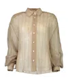 Brunello Cucinelli Sequin-embellished Sheer Blouse In Brown