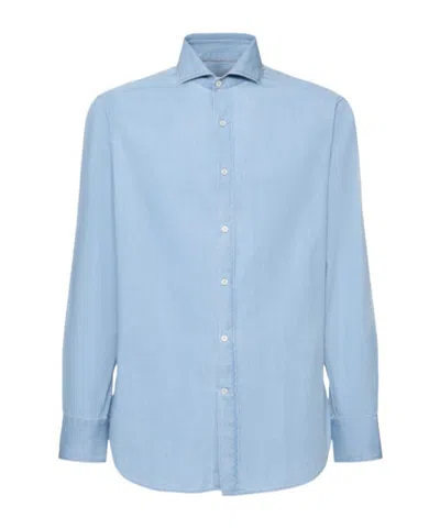Brunello Cucinelli Long-sleeved Shirt In Blue