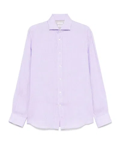 Brunello Cucinelli Long-sleeved Shirt In Purple