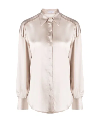 Brunello Cucinelli Long-sleeved Shirt In Metallic