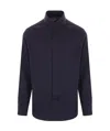 Brunello Cucinelli Herringbone Cotton Blend Shirt Clothing In Black