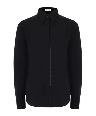 Brunello Cucinelli Long-sleeved Shirt In Black