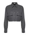 Brunello Cucinelli Cropped Brushed-wool Jacket In Black