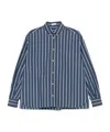 Brunello Cucinelli Women Striped Cotton Shirt In Blue