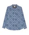 Brunello Cucinelli Intricate Paisley Print Cotton Shirt In Blue