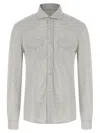 Brunello Cucinelli Cotton Shirt With Collar And Pockets In Gold