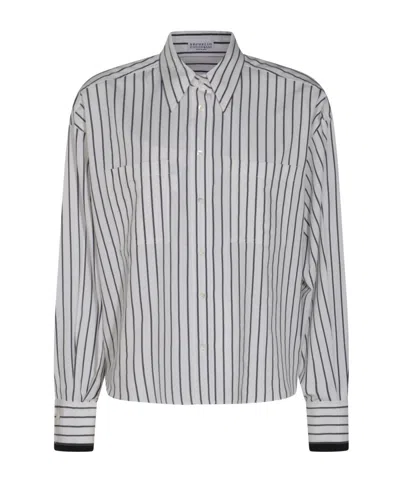 BRUNELLO CUCINELLI BRUNELLO CUCINELLI LONG-SLEEVED STRIPED SHIRTS