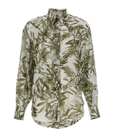 Brunello Cucinelli Long-sleeved Shirt In Green