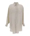 Brunello Cucinelli Women Linen Shirt In Nude