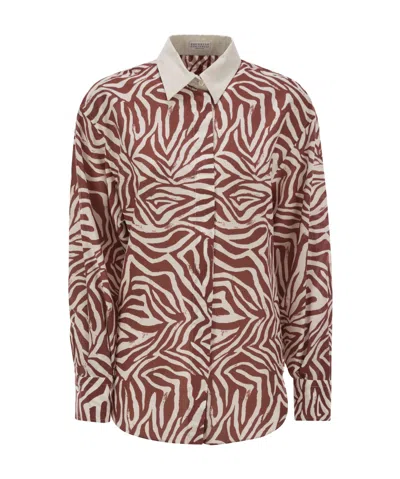 BRUNELLO CUCINELLI BRUNELLO CUCINELLI ETHNIC PRINTED LONG-SLEEVED SHIRT