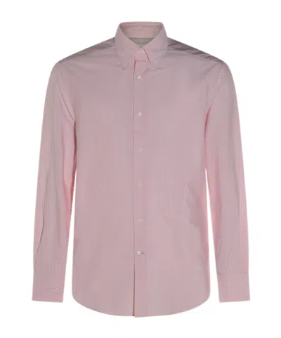 BRUNELLO CUCINELLI BRUNELLO CUCINELLI STRIPED POPLIN SLIM FIT SHIRT