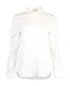 Brunello Cucinelli Women's Point Collar Curved Hem Shirt In White