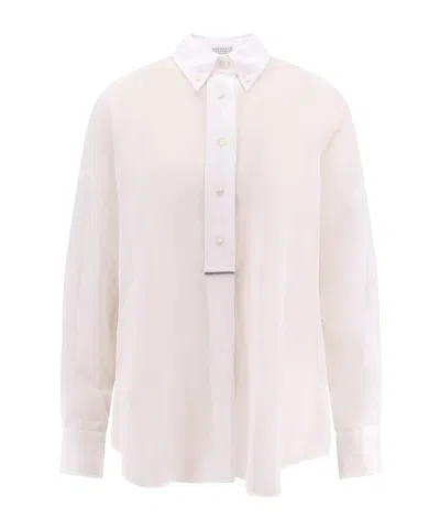 Brunello Cucinelli Long-sleeved Shirt In White