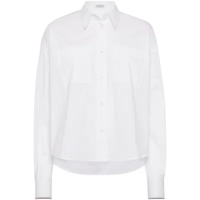 Brunello Cucinelli Long-sleeved Shirt In White