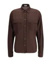 Brunello Cucinelli Long-sleeved Straight-hem Shirt In Brown
